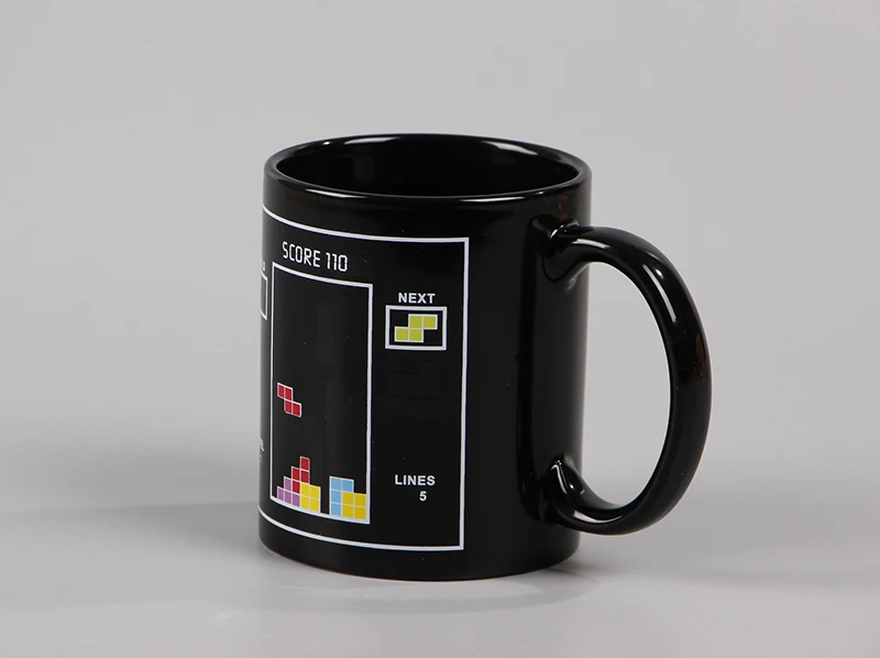 Новые Волшебные кружки Меняющие цвет термочувствительные чашки тетрис рукоятка