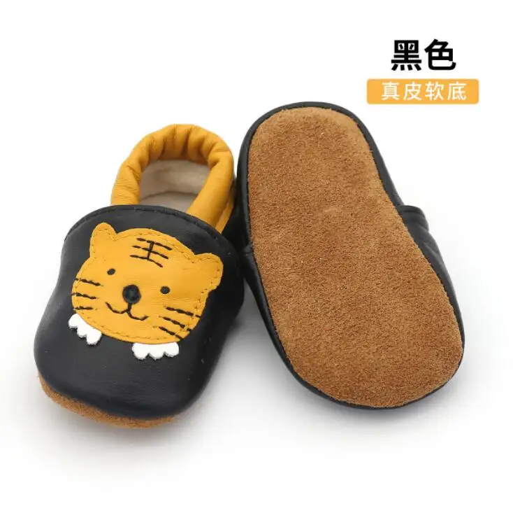 black tiger Детские первые ходунки; обувь для малышей; обувь для новорожденных мальчиков и девочек с мягкой подошвой; детская обувь из натуральной кожи ручной работы; обувь для новорожденных девочек - Цвет: black tiger