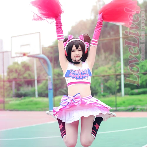 Женский костюм болельщика Yazawa Nico для косплея на Хэллоуин|cosplay sexy costumes|cosplay costume for