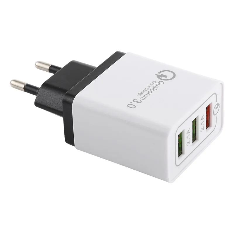 Black 3USB ЕС разъем 3USB выход телефон быстрое зарядное устройство для iPhone 6/vivo X21/samsung S10 note 10/huawei P30 mate 20/OPPO R17/xiaomi 8 - Тип штекера: Black 3USB