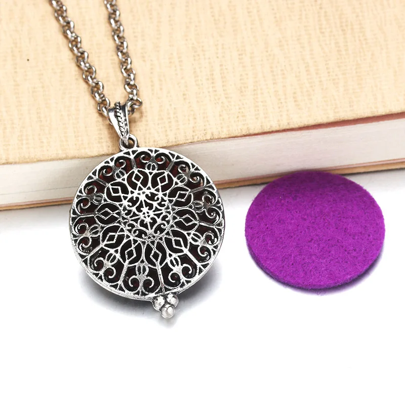 

New Aroma Diffuser Necklace Open Lockets Pendant Perfume Essential Oil Aromatherapy Locket Necklace With Pads 040218