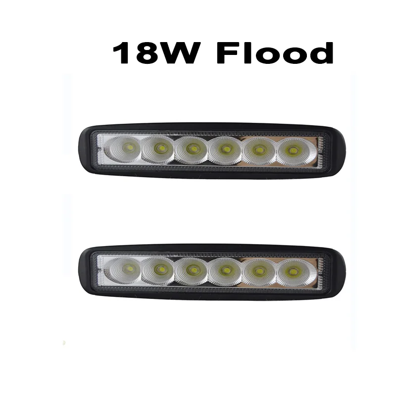 6inch 18w Flood 18 Вт 27 Вт 48 Вт " внедорожный рабочий светильник точечное Наводнение вождения бампер противотуманная фара для автомобиля 4x4 4WD грузовик Трактор Лодка Прицеп внедорожник ATV 12 в 24 В - Цвет: 6inch 18w Flood