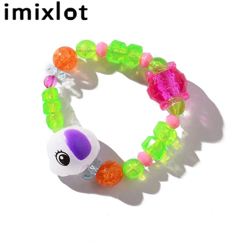 Imixlot милые деформируемые 5 стилей Мультяшные животные Детские DIY браслеты для мальчиков и девочек акриловые хрустальные подарки