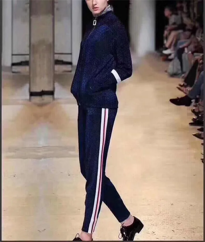 2019 Трикотажный Хлопковый женский спортивный костюм толстовка на молнии и