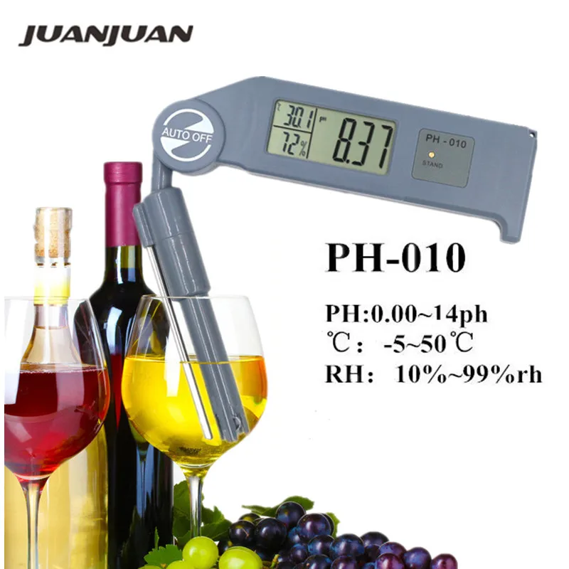 Складной 3 в 1 рН метр температура измеритель влажности ЖК дисплей цифровой