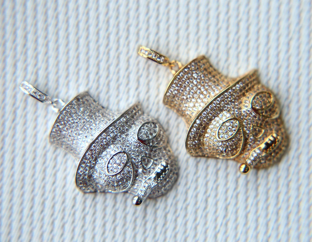 Высокое качество микро проложить AAA кубического циркония 45 мм хип хоп bling free 24