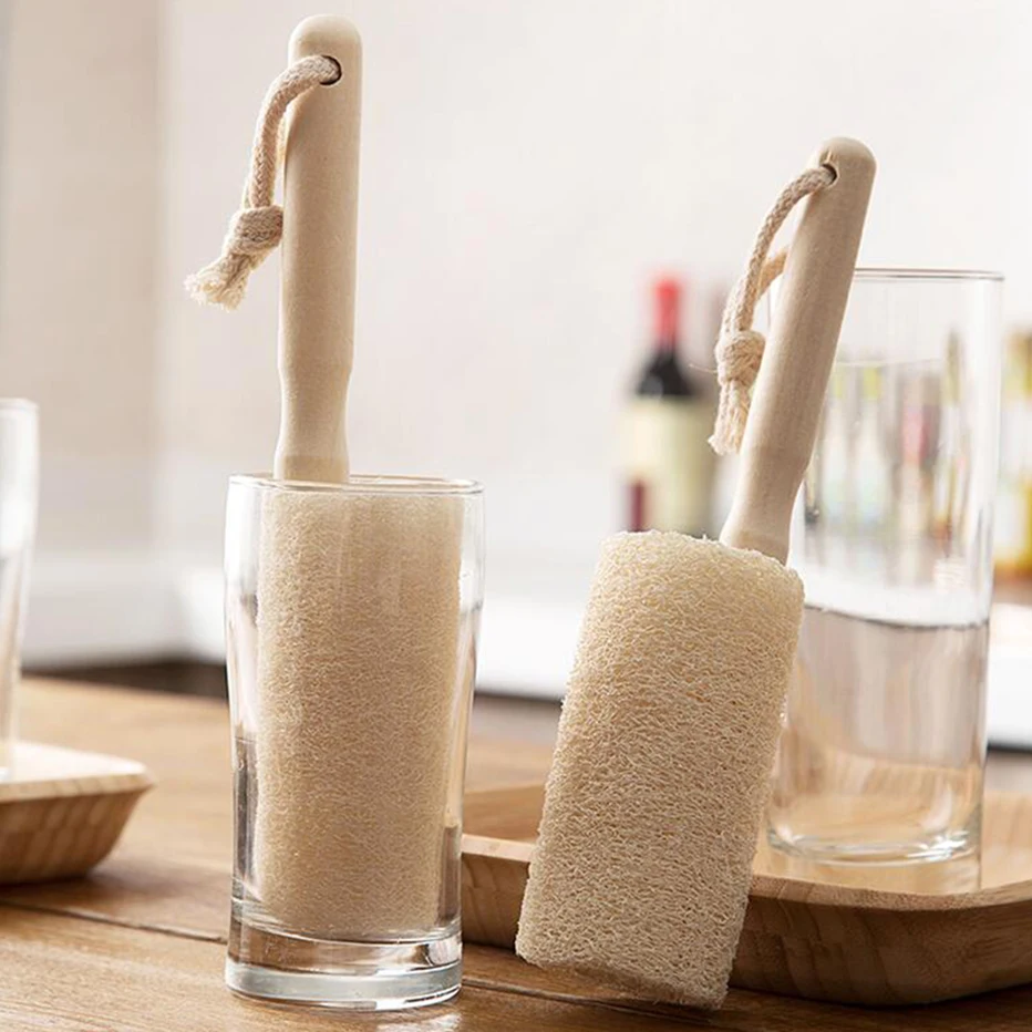 Basedidea Wooden Handle Brush Hanging Kitchen Cups Bottle Sink Cleaning Long Clean | Дом и сад