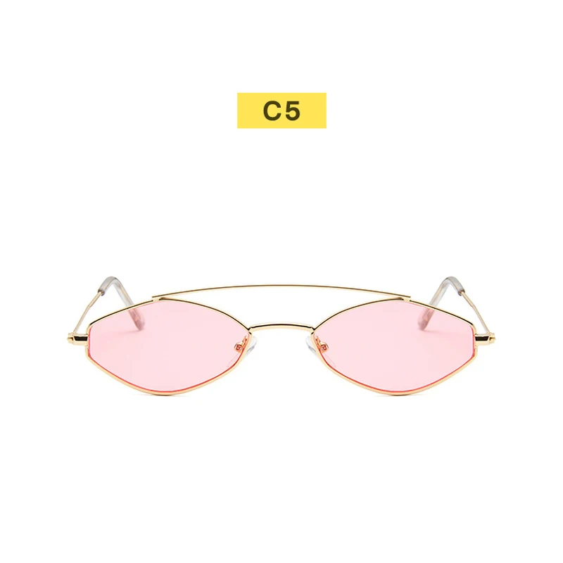 C5 Новинка, женские солнцезащитные очки 90 s, Ретро стиль, Овальные, брендовые, дизайнерские, винтажные, черные, для девушек, очки UV400 Oculos - Цвет линз: C5
