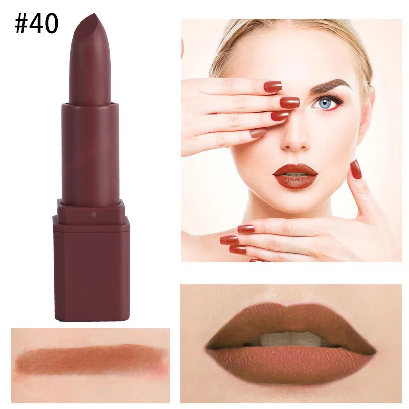 40 MISS ROSE, 1 шт., стойкая водостойкая матовая губная помада, Натуральная губная увлажняющее средство для макияжа, легко окрашиваемая губная помада, maquillaje batom, 20 цветов - Цвет: 40