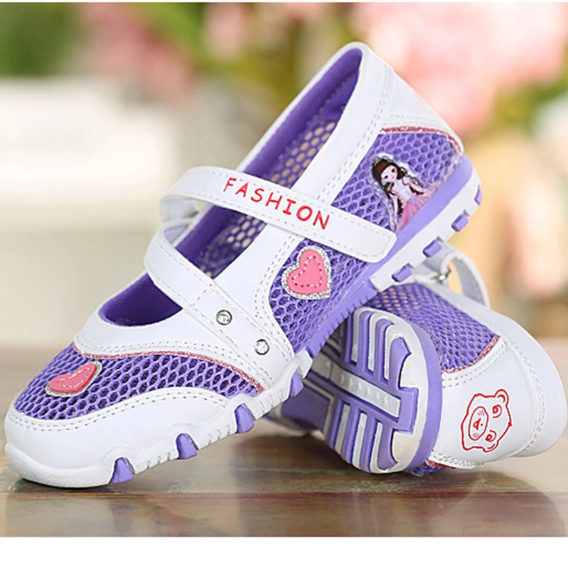 

2018 Summer Kids Sneakers Breathable Girl Trainers Children Casual Shoes Mesh Sport Shoes For Girls Running Shoe
