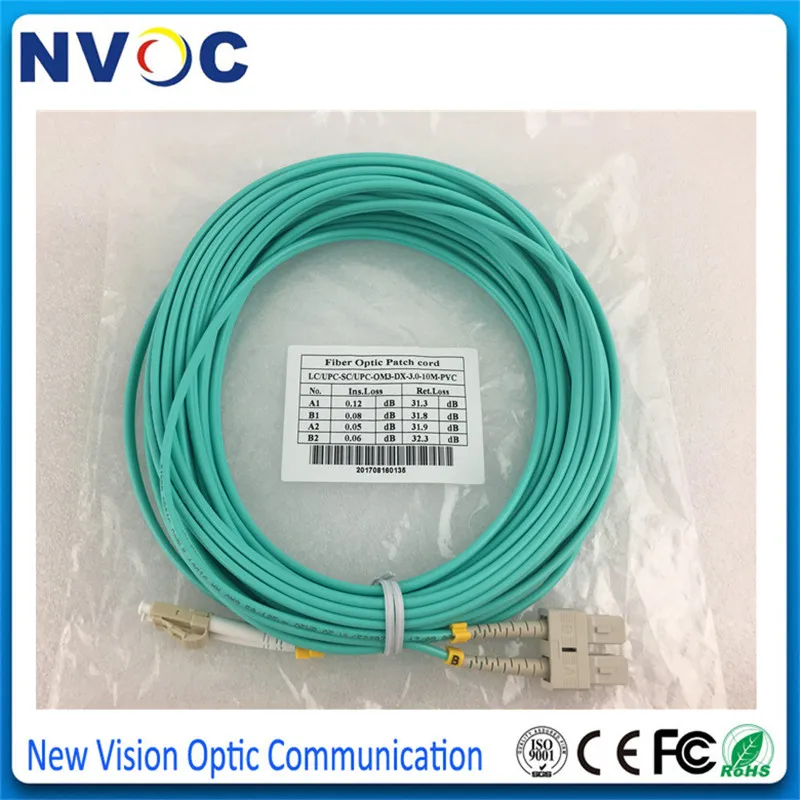 10 шт./лот м (33 фута) LC SC OM3 Многомодовый Дуплекс г 50/125 3 мм двойной LC/UPC SC/UPC полировка