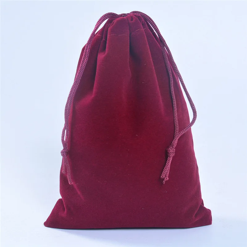 Wine Red 13x18 см бархатные сумки для ювелирных изделий Мешочки игрушки Косметическая одежда упаковка свадебные вещи вечерние Бусины Контейнер для хранения 3 шт - Цвет: Wine Red