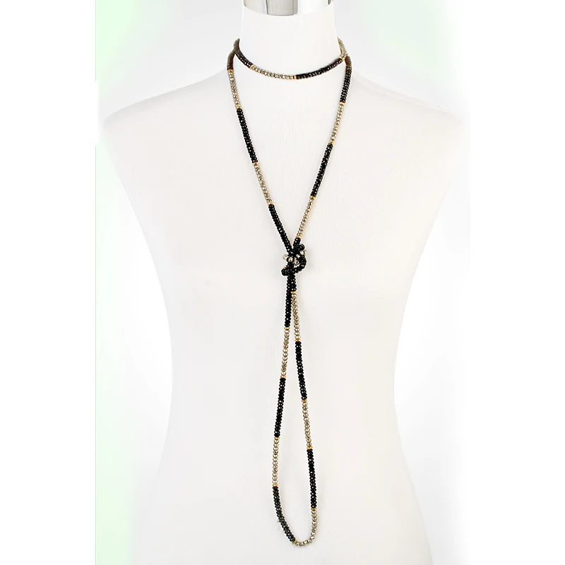 BOJIU длинное ожерелье из натурального камня черные белые богемные женские