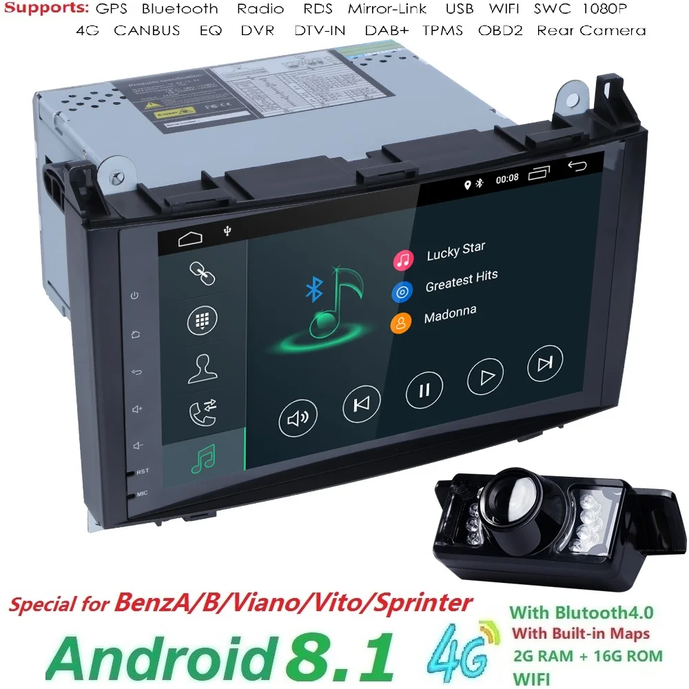 9 &quot2 DIN Авторадио Android 8 1 автомобильный мультимедийный плеер для Mercedes Sprinter Vito W639