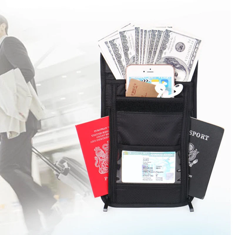 1 шт. чехол для паспорта на шею кошелек держатель удостоверения личности клатч