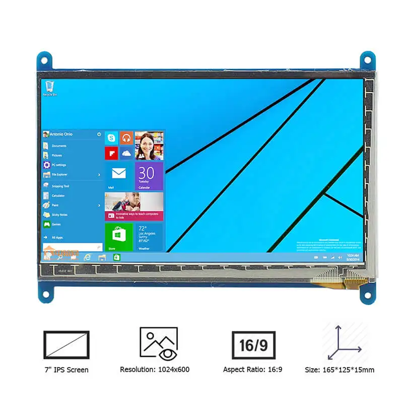 7 0 ''Raspberry Pi 3 дисплей емкостный сенсорный экран HDMI HD LCD TFT 800X480 монитор для Raspberry 2B