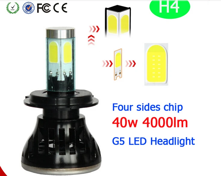 Комплекты светодиодных фар HB1 8000 лм H4 Hi/Lo H4-3 9001 80 Вт/комплект Plug &amp Play H13 9004 9007 HB2 HB5