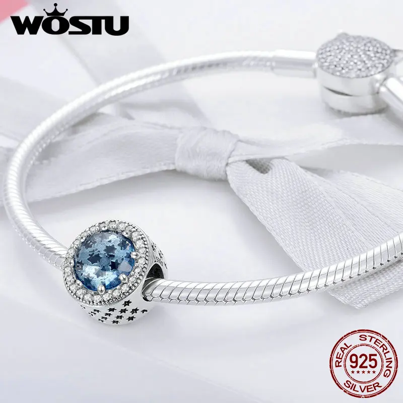WOSTU 2019 хит продаж Стерлинговое Серебро 925 пробы Сияющие Шарм в виде сердец бусины
