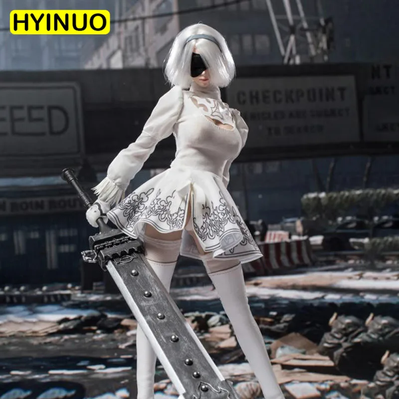 1/6 Scale Sexy Girl Robot 2B Sister сексуальные белые чулки Neil костюм фигура модель 12 ' полный