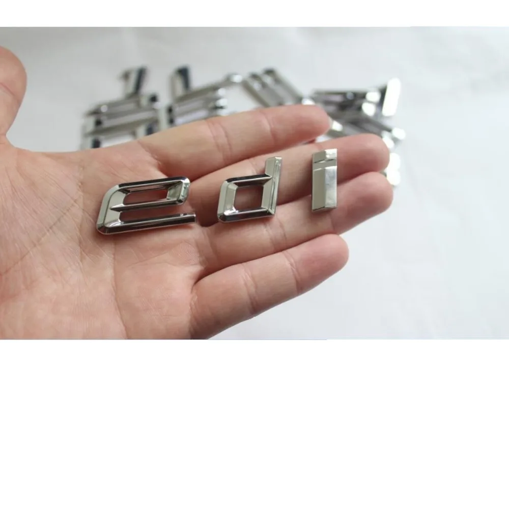 Хромированный блестящий серебристый АБС-пластик с цифрами и буквами знак для