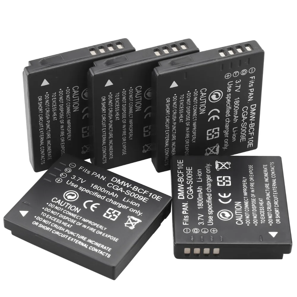 5x Probty CGA-S009E CGA S009E батарейки для фотоаппарата Panasonic DMC-FC25 FX580 DMC-FX500 FS7 FH20 FS15 FS25 FX68 |