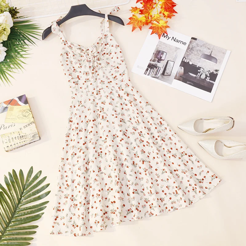 Женское платье с поясом Gagarich Пляжное цветочным принтом и высокой талией длинное