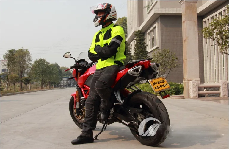 Всесезонная мотоциклетная куртка Lucifer желтая для мужчин фторезиновая одежда