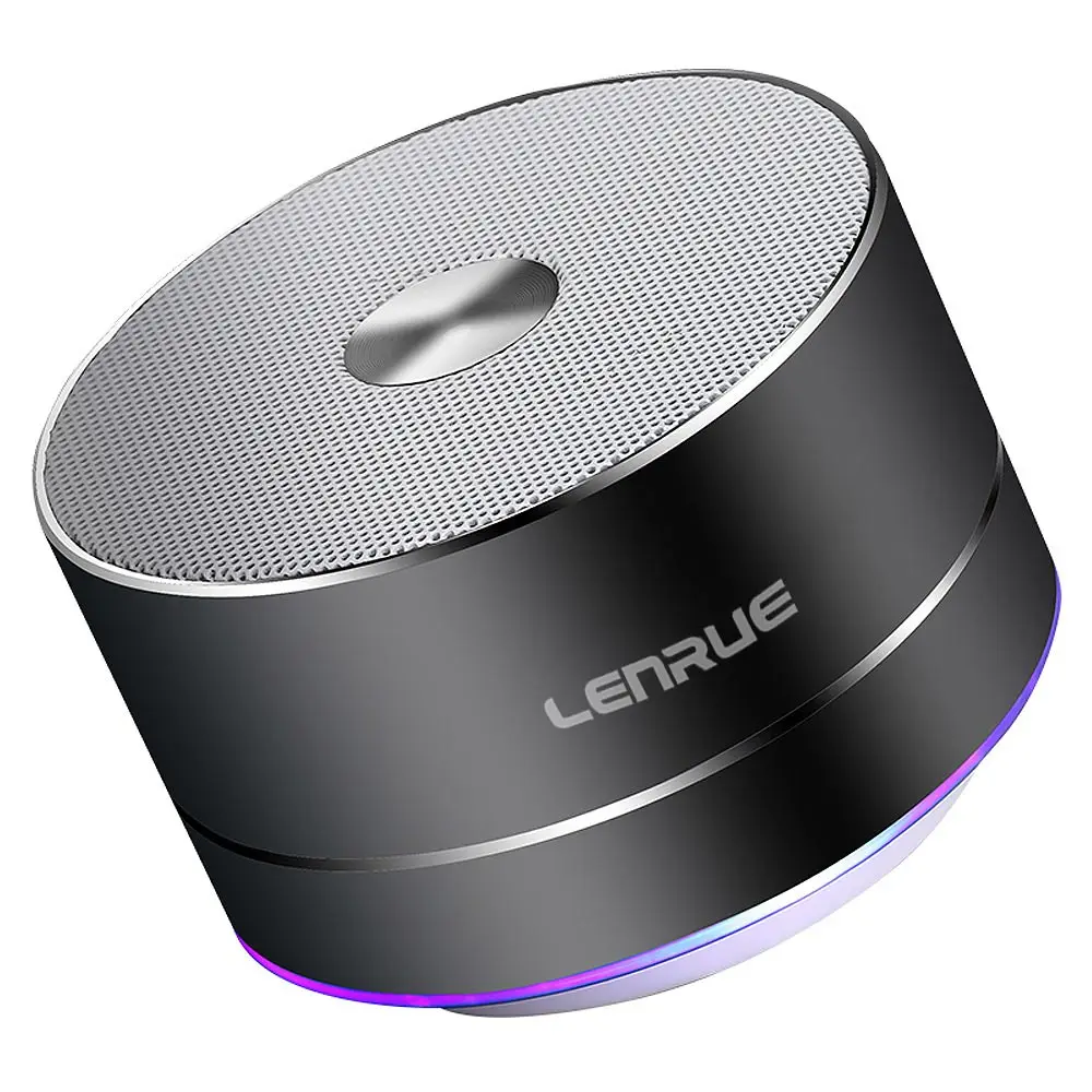 Grey Портативный ledбеспроводной Bluetooth динамик Улучшенный стерео мини сабвуфер, Встроенный AUX микрофона/TFcard поддерживается/обновленная версия - Цвет: Grey