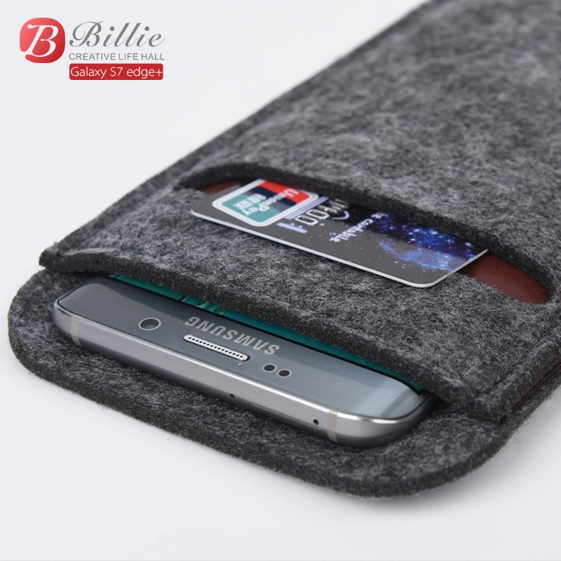 

Universal High Quality 5.7 inch Wallet Case Wool Felt Smartphone Pouch Sleeve Bag Case For samsung galaxy s6 edge Plus Phone Bag