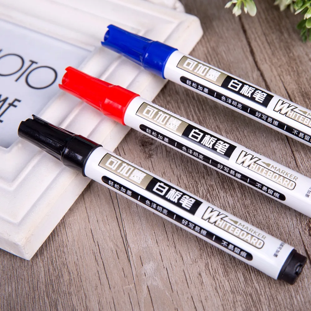 

Deli 1pcs Whiteboard Ma ker Pen 3 Color Smooth Writing Marker Erasable Glass Ceramics Maker Pen Papelaria Office School Supplies