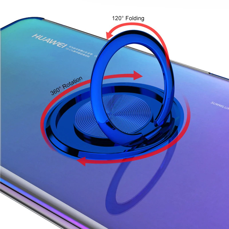 Автомобильный Магнитный силиконовый чехол с кольцом на палец для Huawei P30 P20 Pro Mate 20