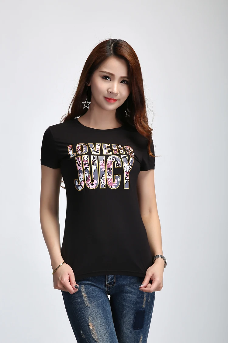 Женская летняя футболка JUICY LOVERS красная белая небесно голубая розовая черная