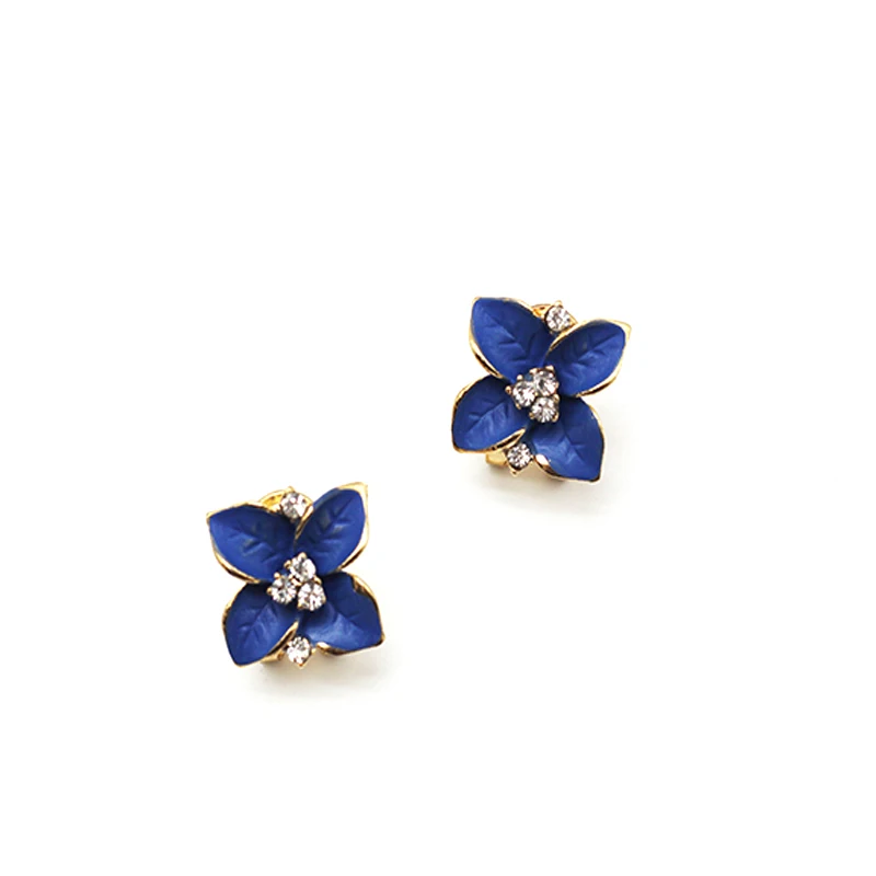 Модные серьги с цветком камелии синего цвета|camellia earrings|earrings flowerfashion flower earings |
