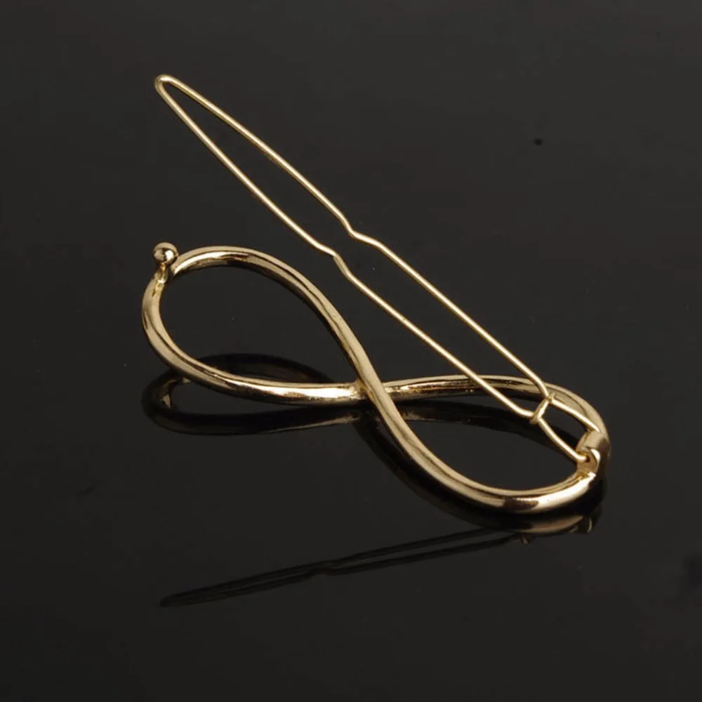 

1 PC Fashion Women Infinity Hair Clips Barrette Hairpin Headband Styling Accessories Perfect Gift For Girls Silver Gold Color