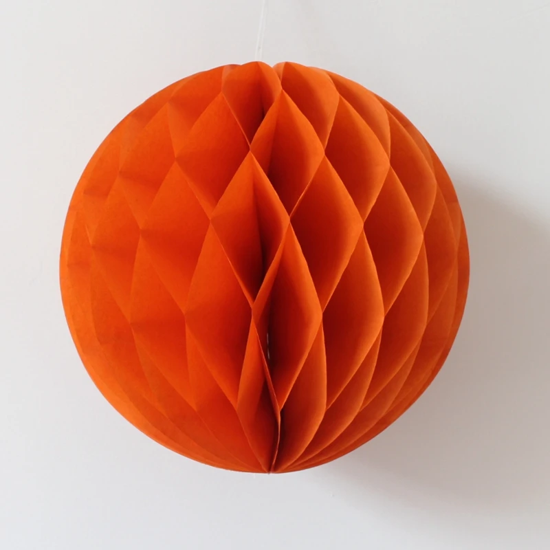 orange Красивый 10 дюймов 25 см медовый шар бумажный цветок DIY висячий бумажный шар для свадьбы, дня рождения, вечеринки, украшения для детского душа - Цвет: orange
