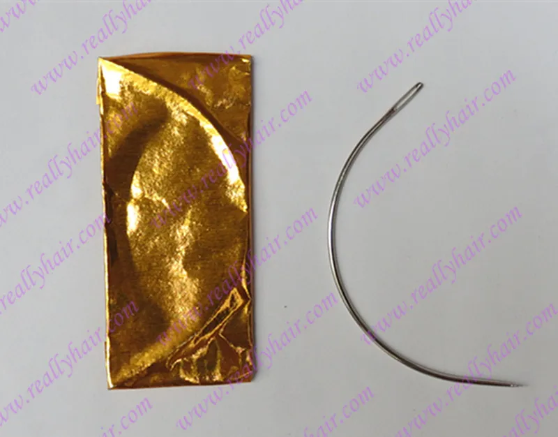 

Free shipping Large C type Needle of Weaving / Human Hair Weft Extension Weaving Tools 50pcs/pack(With gold paper packaging)