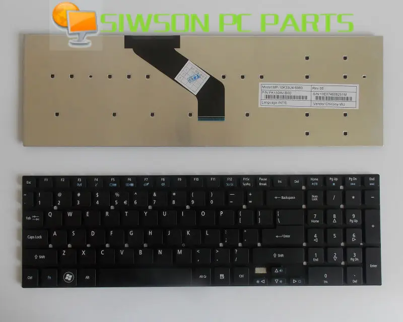 

Laptop Keyboard US Replacement for Acer Aspire 5755 5755G 5830 5830G 5830T 5830TG Black