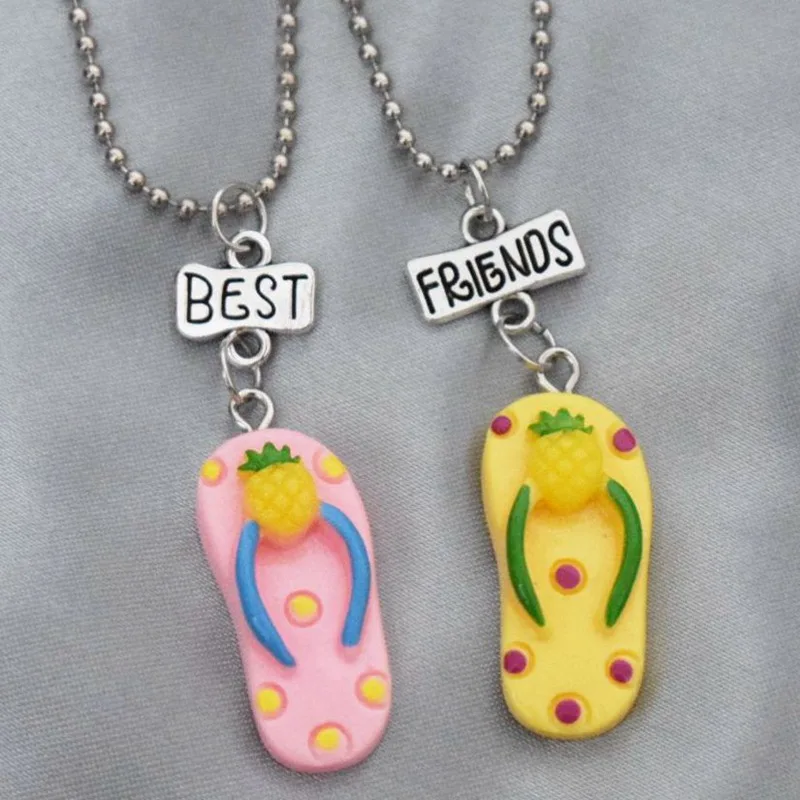 Тапочки с имитацией ананаса подвеской Ожерелье bff для детей Best Friends 2 Летняя