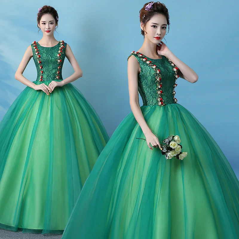 Бесплатная доставка зеленое кружевное бальное платье средневековое костюм