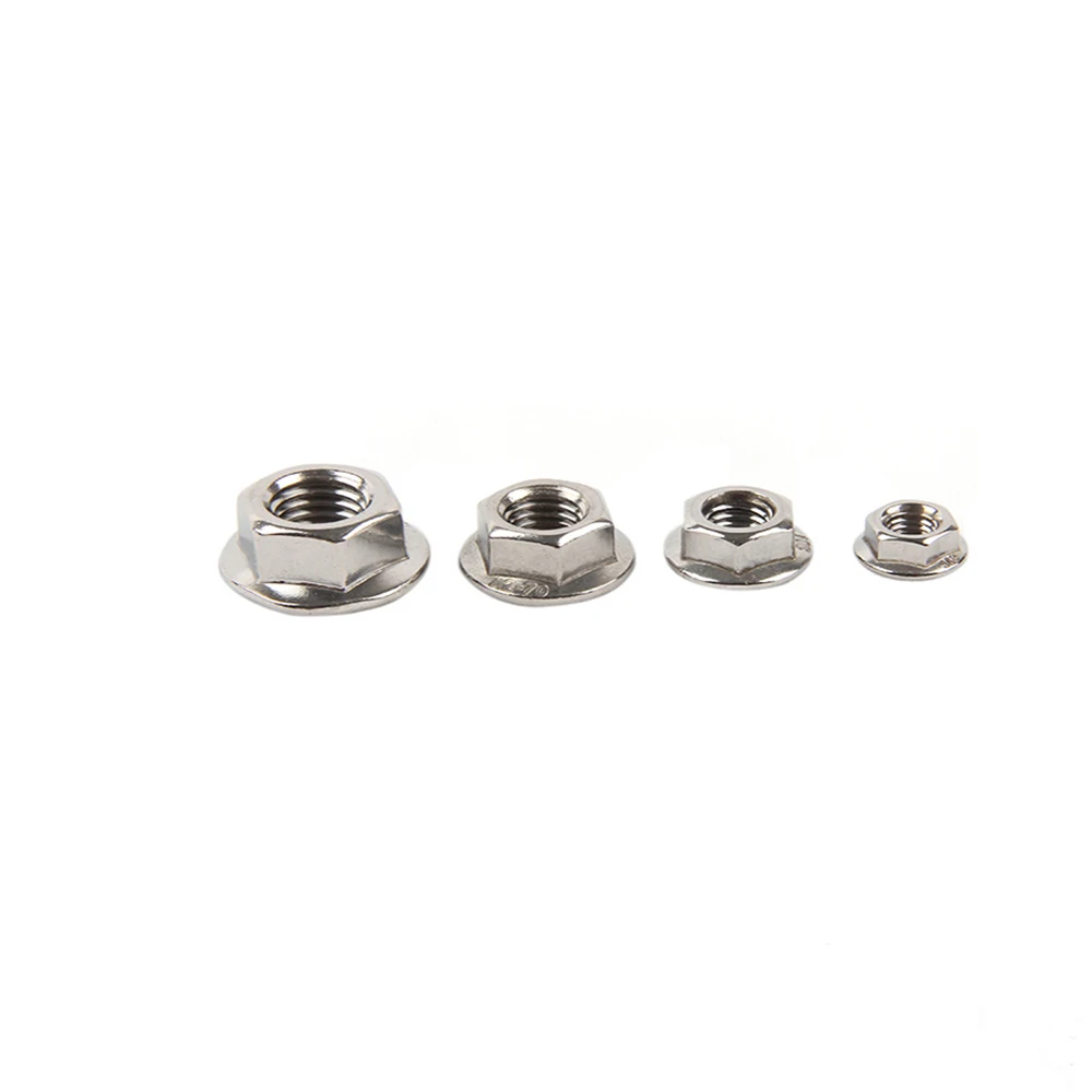 Flanged Hex Nut Flange Nuts non-slip lock nut Metal Thread M3 M4 M5 M6 M8 M10 M12 304 DIN6923 Stainless Steel | Обустройство дома