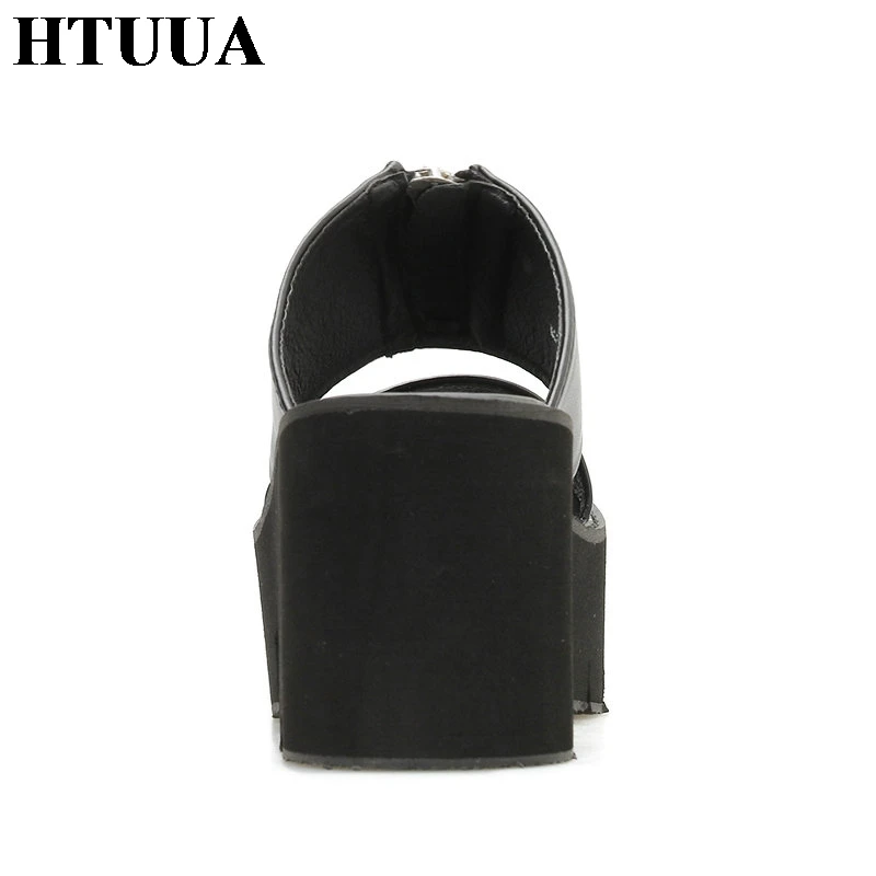 Женские готические сандалии HTUUA в стиле Харадзюку летние туфли на платформе и