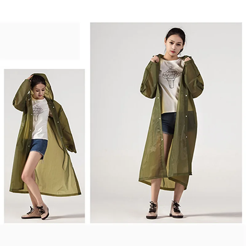 Модный водонепроницаемый длинный дождевик для взрослых женщин и мужчин с