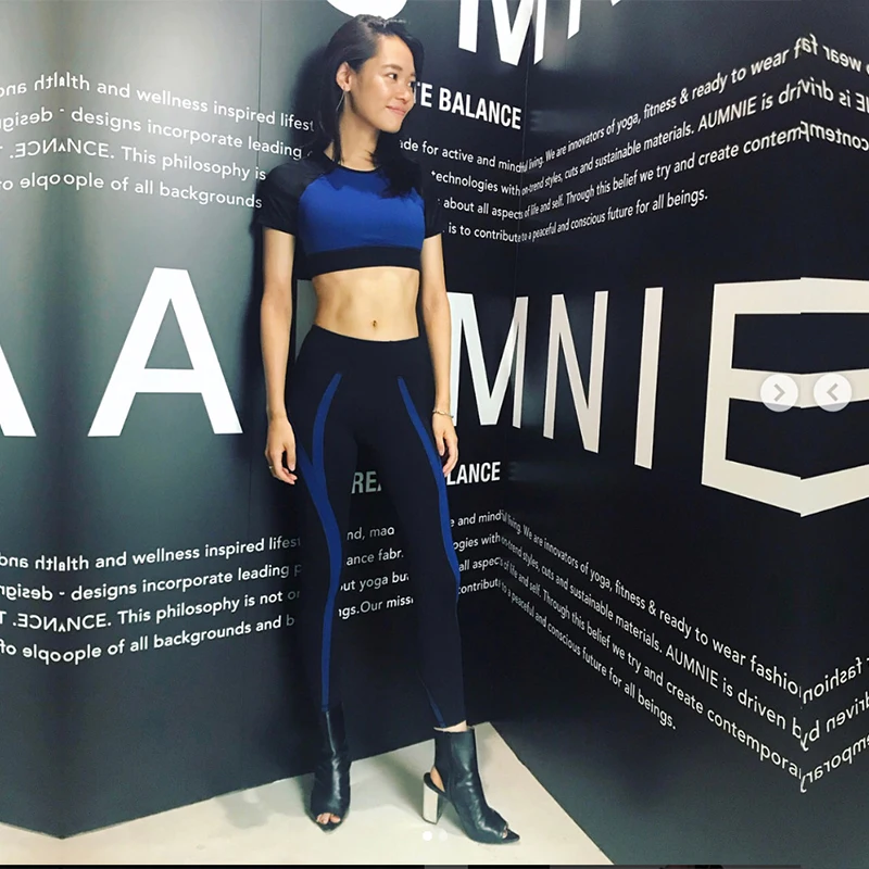 Женский комплект для йоги одежда фитнеса спортивный бюстгальтер + леггинсы