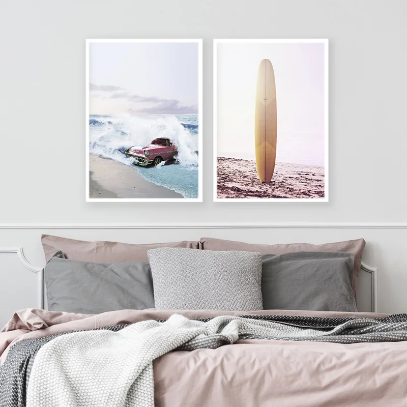 Доски для серфинга плакаты и принты морской пейзаж скандинавский плакат Холст