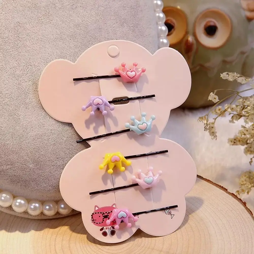 6PCS/SET Sweet Children Hairpin Hair Accessories Korean Cute BB Clips Crown Clip Baby Girl 2020 2021 | Красота и здоровье