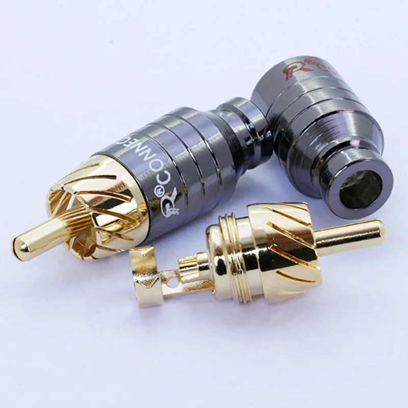 10 шт. Штекерный разъем RCA позолоченный усилитель 24K штекер для динамика аудио
