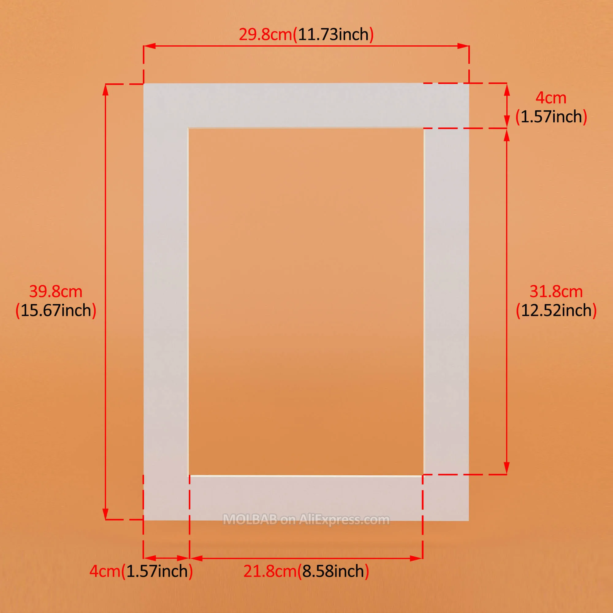 White Rectangle Белый/черный фотоковрики Прямоугольник Овальный 16 дюймов картон крепления уникальная текстурированная поверхность фоторамки Passe-Partouts 12 шт./лот - Цвет: White Rectangle