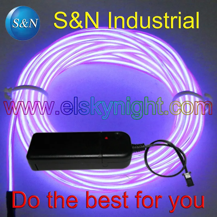 

Purple 4M Softy Neon Light EL Wire Glow Rope Tube with Controller 10 colors for holiday decoration creative usage free shipping