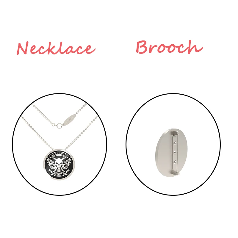 Coslive 2019 Fashion Design Over Watch Ashe Black Zinc Necklace &amp Brooch Two Ways Wearing Cosplay Accessory Halloween Best Gifts |