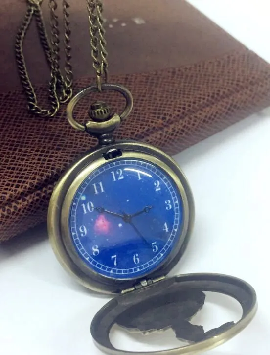 Модные синие часы с маленьким принцем бронзовые кварцевые карманные аналоговый